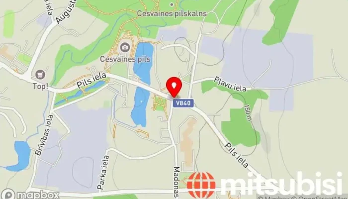 karte no Cesvaine Autobusa pietura iekš Cesvaine