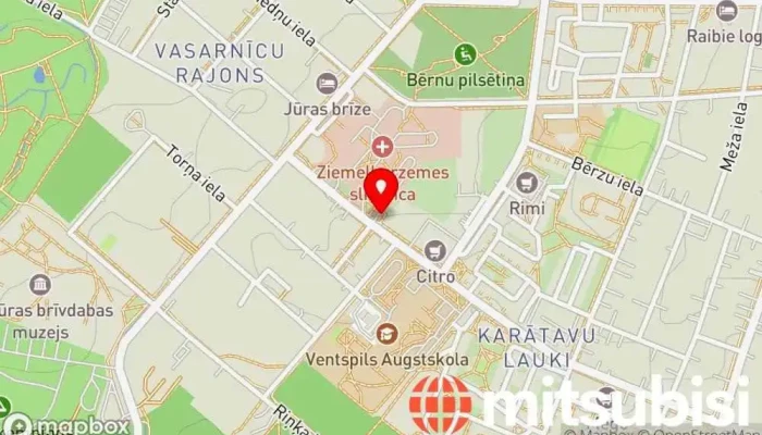 karte no Elektrum Drive uzlādes stacija Elektrisko transportlīdzekļu uzlādes stacija iekš Ventspils