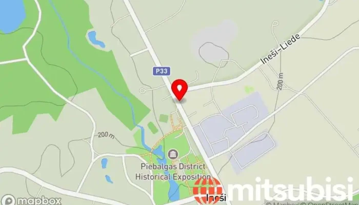 karte no Ineši Autobusa pietura iekš Ineši